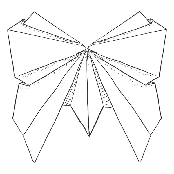 Bosquejo de papel mariposa — Vector de stock