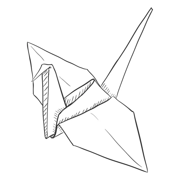 Sketch Grúa de papel — Vector de stock