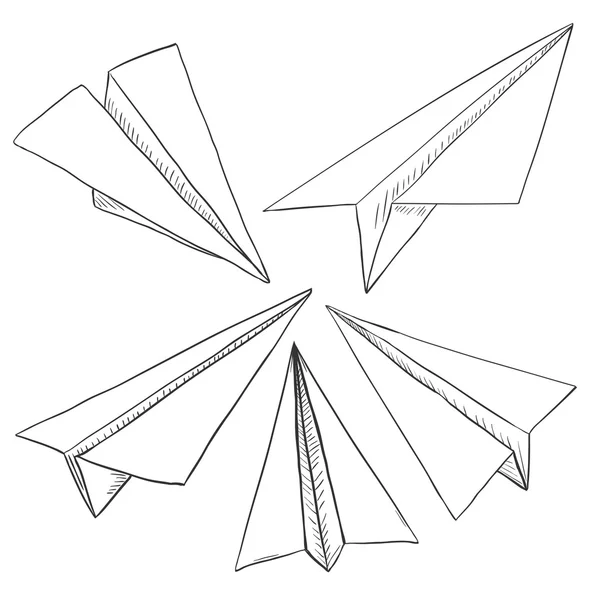 Conjunto de aviones de papel . — Archivo Imágenes Vectoriales