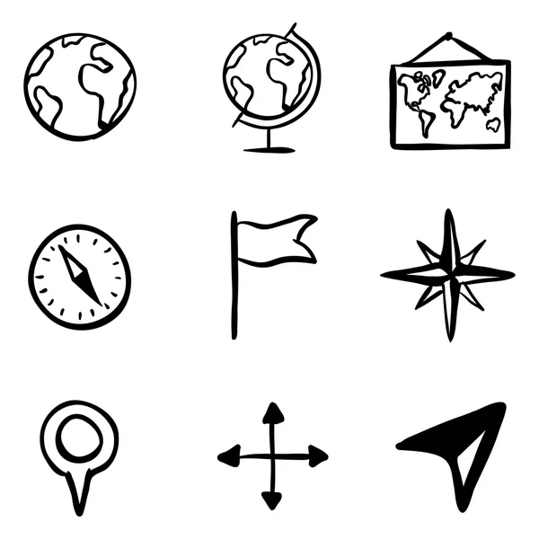 Geografie icons set — Stockvector
