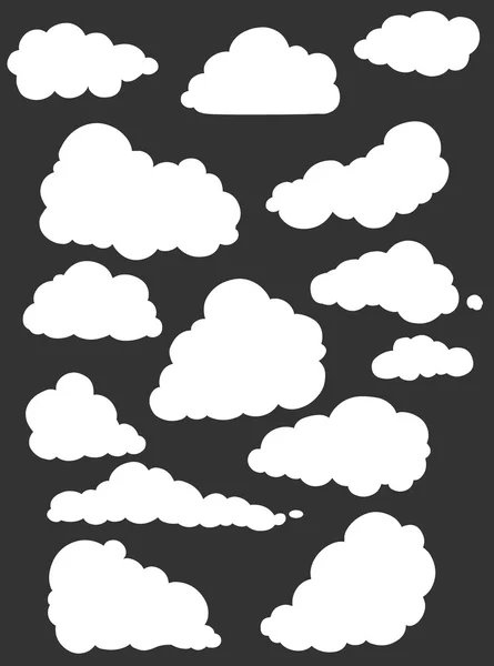 Ensemble de nuages blancs — Image vectorielle