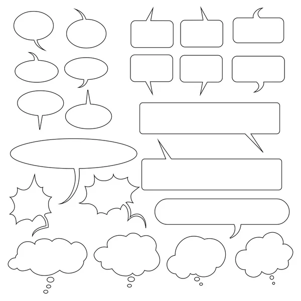 Set of Outline Speech Bubbles — Stock Vector