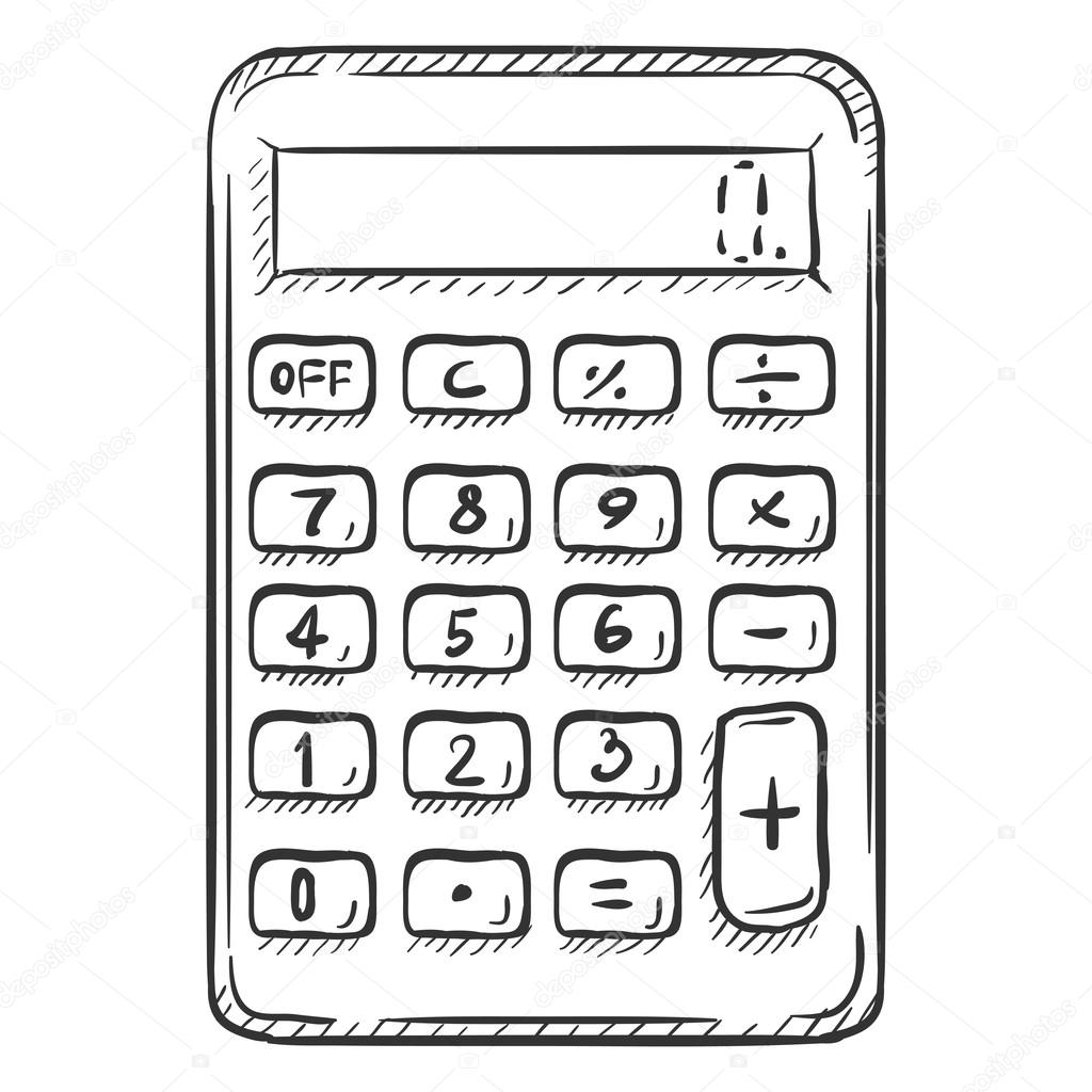 Single Sketch Calculator Stock Vector Image by ©nikiteev #113405064