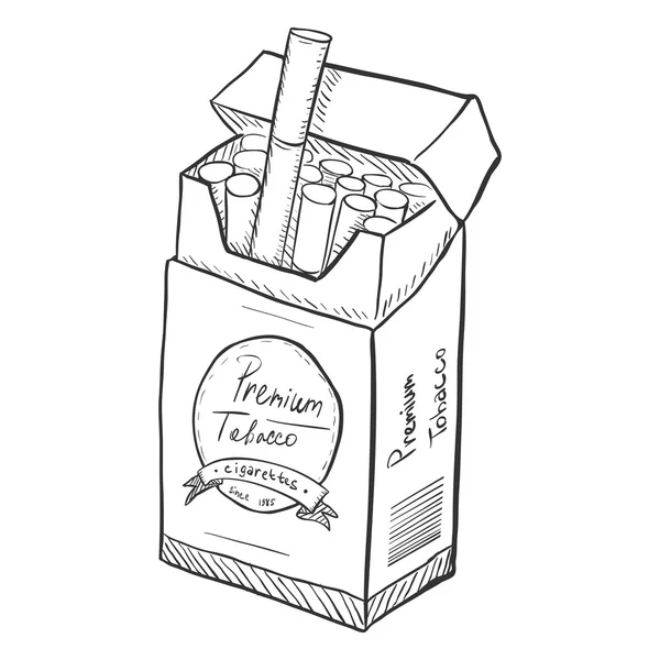 Paquet de croquis de cigarettes — Image vectorielle
