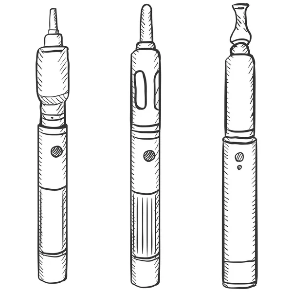 Set van elektronische sigaretten — Stockvector
