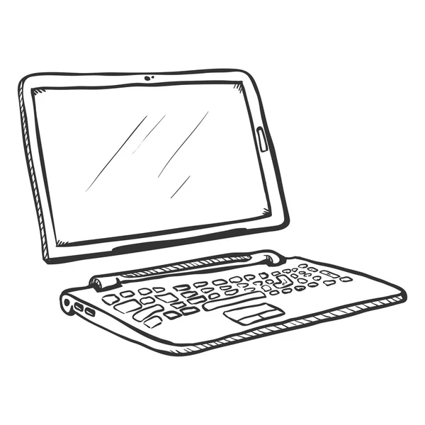 Schets transformator Laptop. — Stockvector