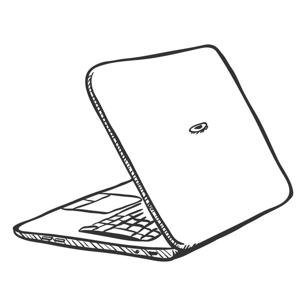Pojedynczy szkic Laptop — Wektor stockowy