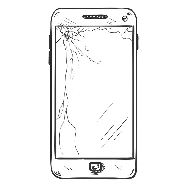 Smartphone with Broken Display — Stock Vector