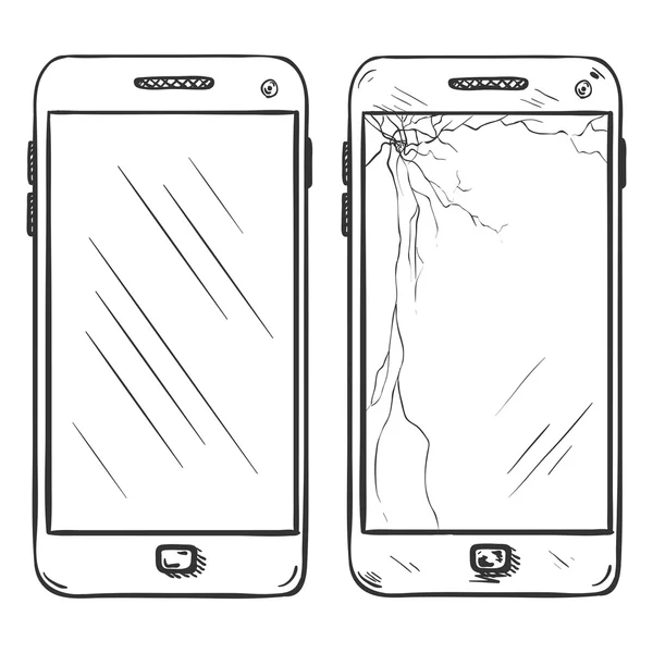 Set van twee Smartphones. — Stockvector