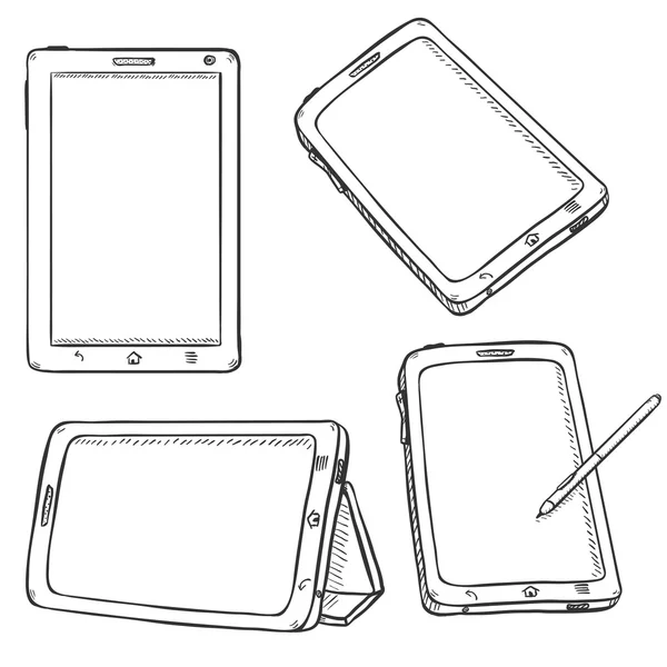 Set van tablet pc — Stockvector