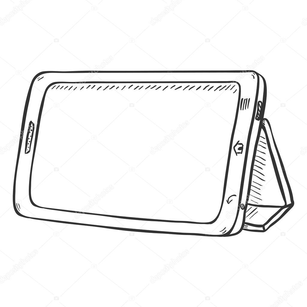 Single Sketch Tablet PC Stock Vector by ©nikiteev 117107218