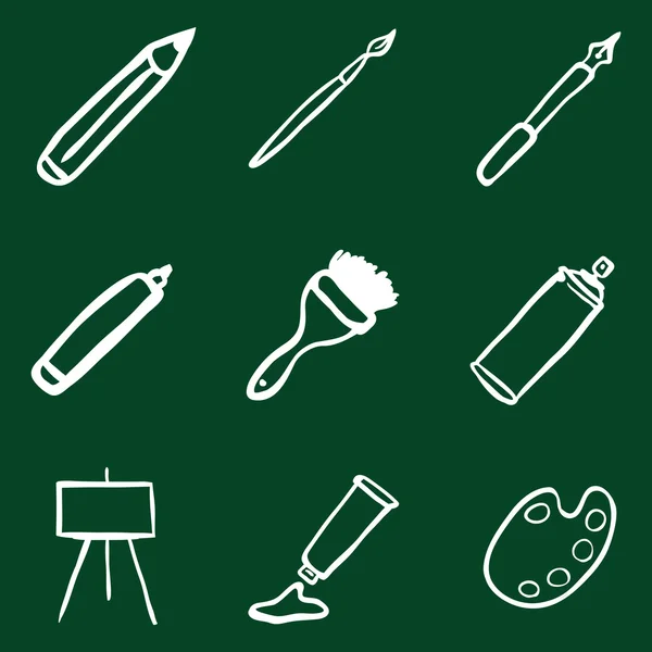 Malování a kreslení ikon — Stockový vektor