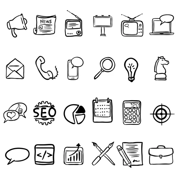 Doodle Advertising Icons — Stock Vector