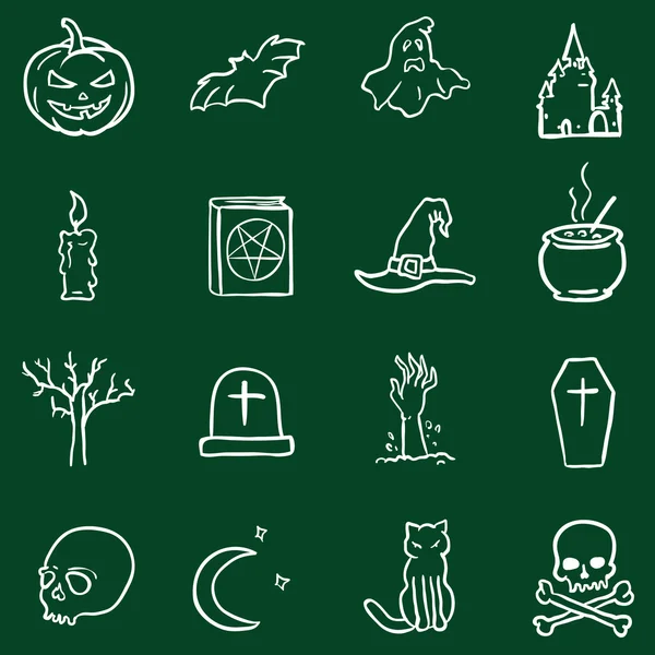 Doodle icônes Halloween — Image vectorielle