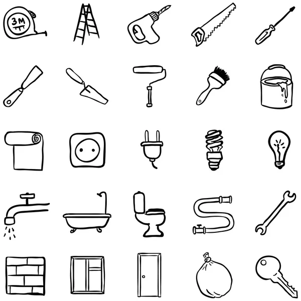 Réparation domiciliaire Doodle — Image vectorielle