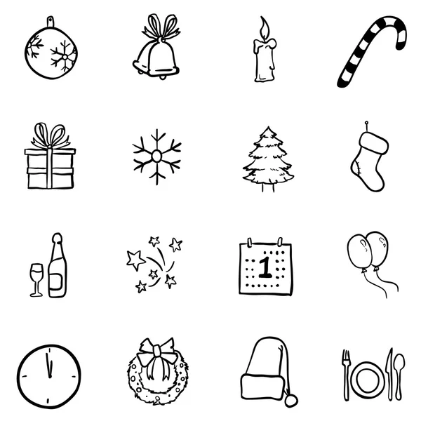 New Year Icons — Stock Vector