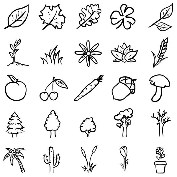 Ensemble d'icônes de plantes — Image vectorielle