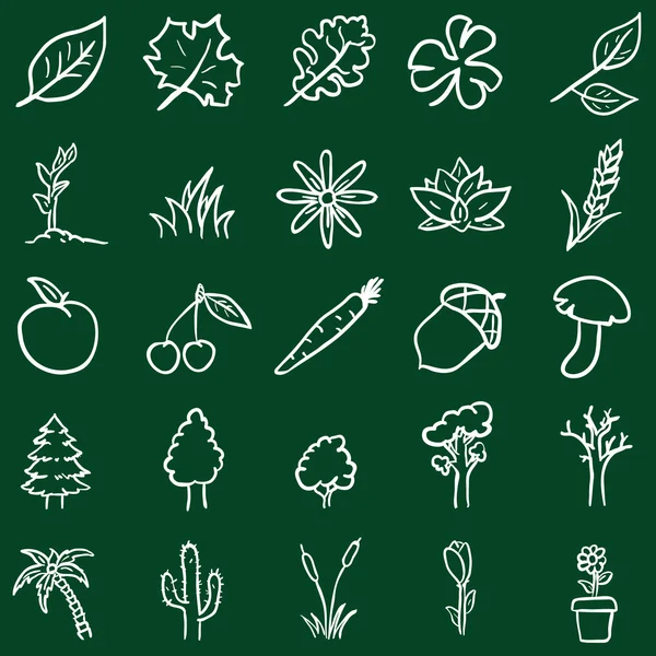 Set of Plants Icons — Stock Vector