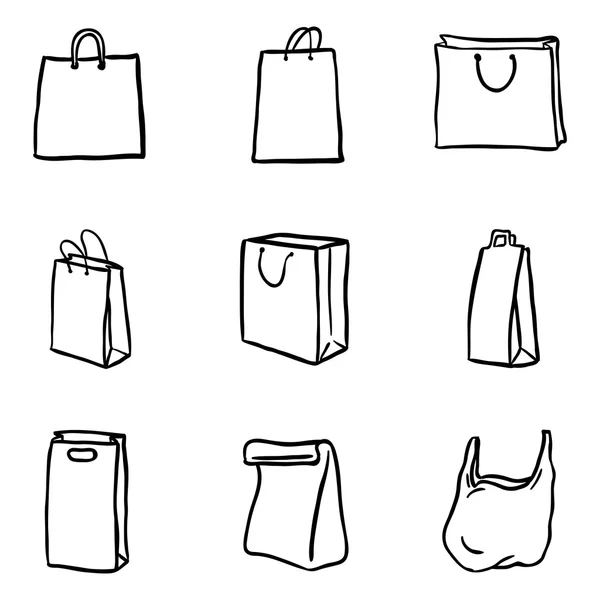 Conjunto de bolsas de compras iconos — Vector de stock