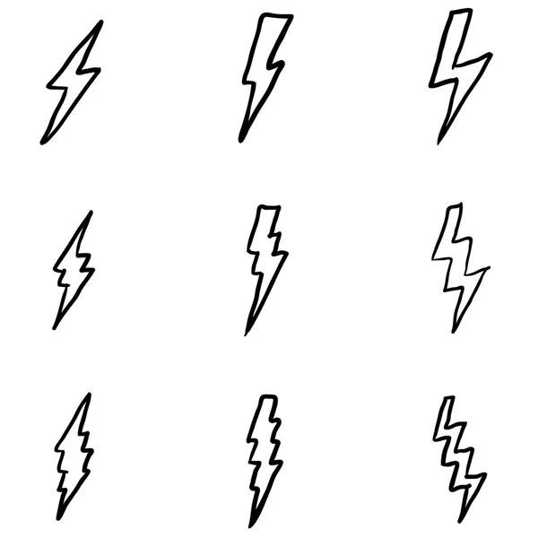 Ensemble d'icônes d'éclairage de tonnerre — Image vectorielle