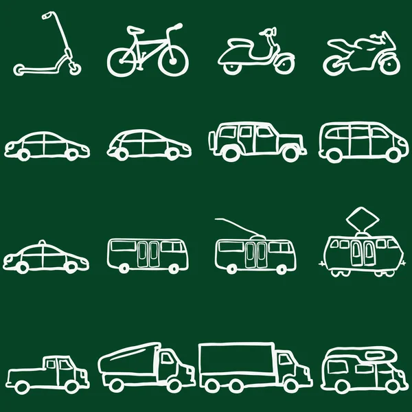 Set di icone di trasporto a terra — Vettoriale Stock
