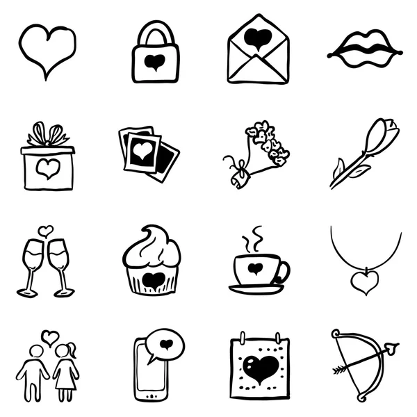 Set of Valentine Icons — Stock Vector