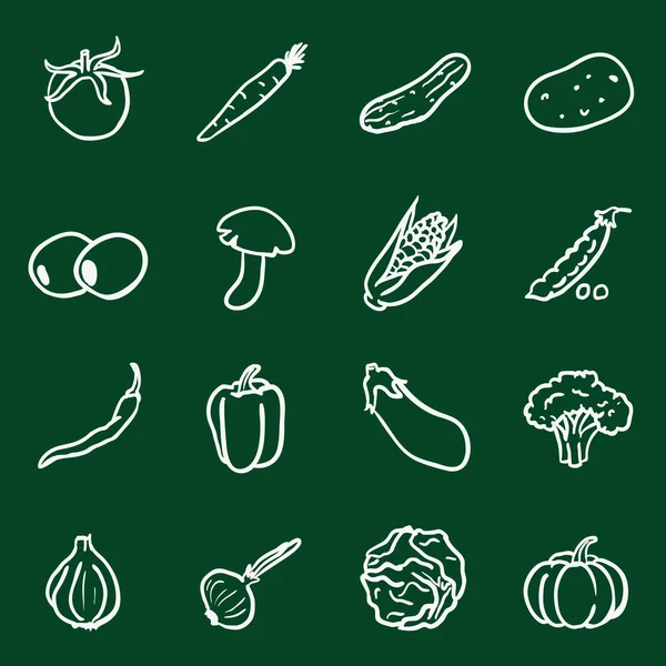 Conjunto de iconos de verduras . — Vector de stock