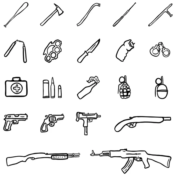 Set of Weapon Icons — Stock Vector