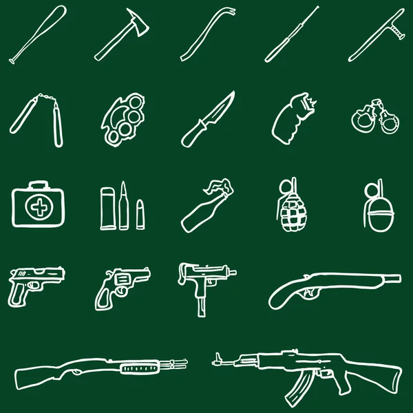 Zestaw ikon broń — Wektor stockowy