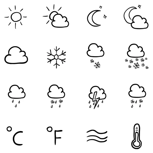 Set of Weather Icons — Stock Vector