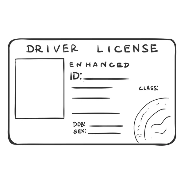 Sketch of Drivers Licence — Stock Vector
