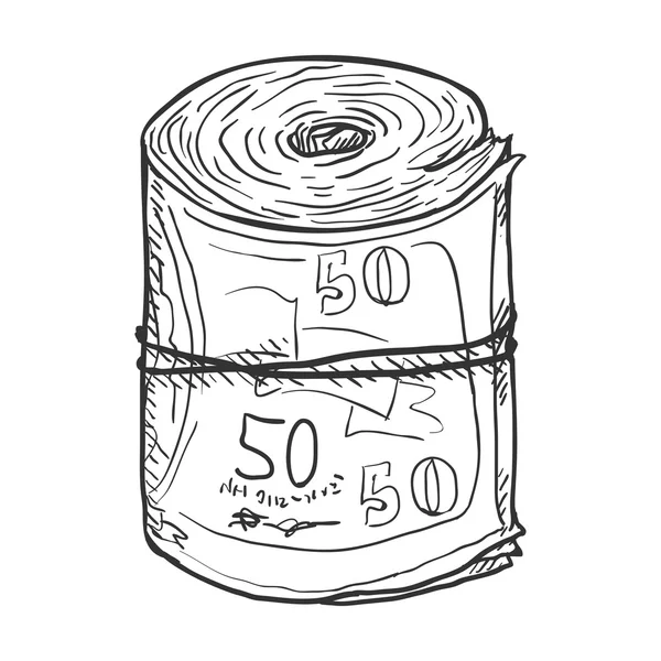 Desplazamiento único de billetes — Vector de stock