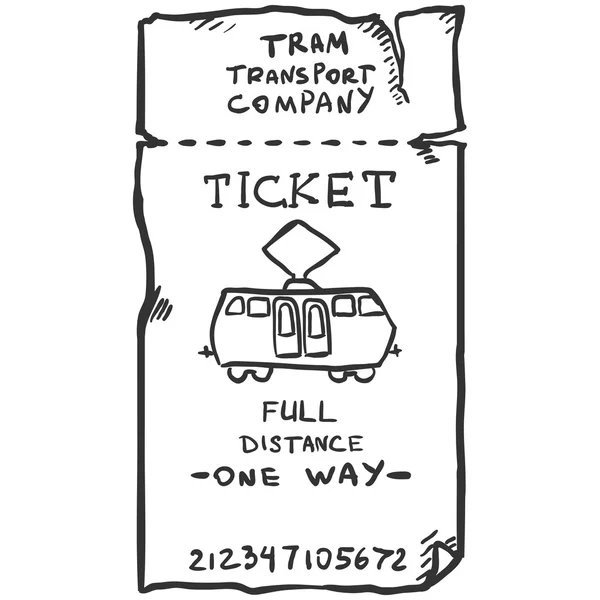 Single Ticket Sketch — Stock Vector