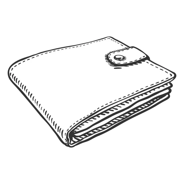 Boceto de cartera de cuero — Vector de stock