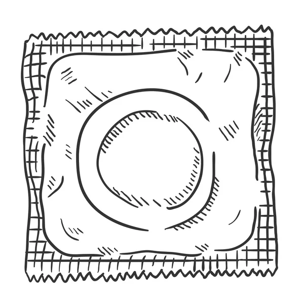 Ескіз презервативів у пакеті — стоковий вектор