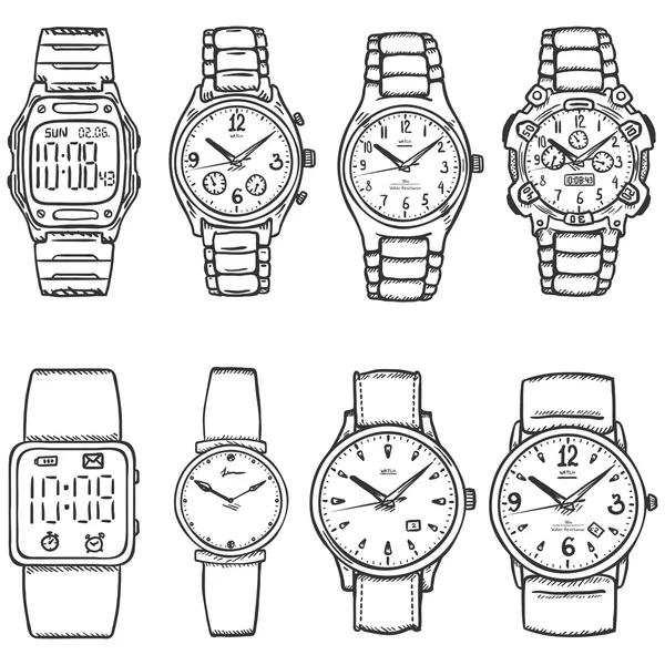 Croquis de la montre-bracelet — Image vectorielle