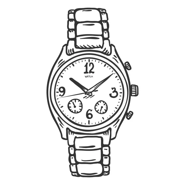 Muñeca reloj boceto — Vector de stock