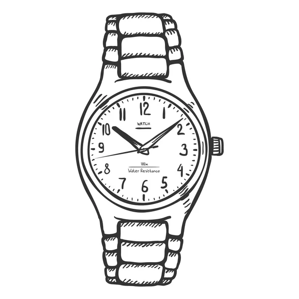 Nadgarstka zegarek szkicu — Wektor stockowy