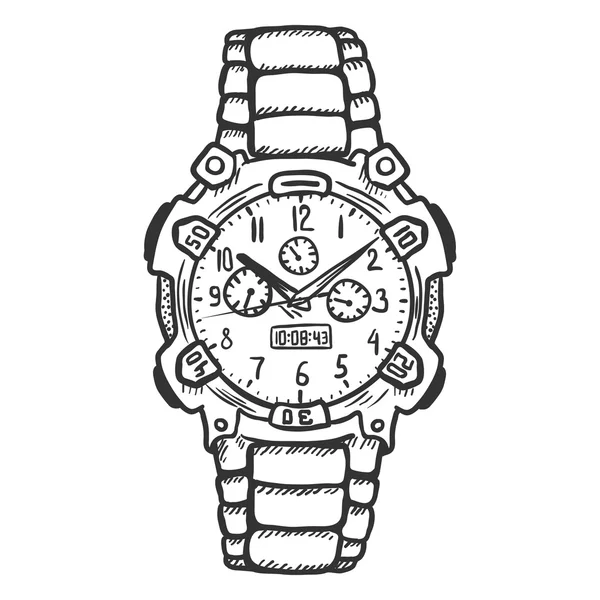 Muñeca reloj boceto — Vector de stock