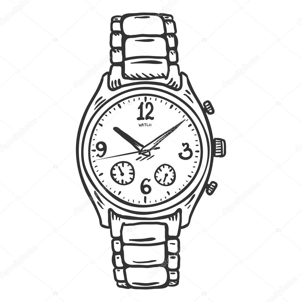 Wrist Watch Sketch Stock Vector Image by ©nikiteev #120097244