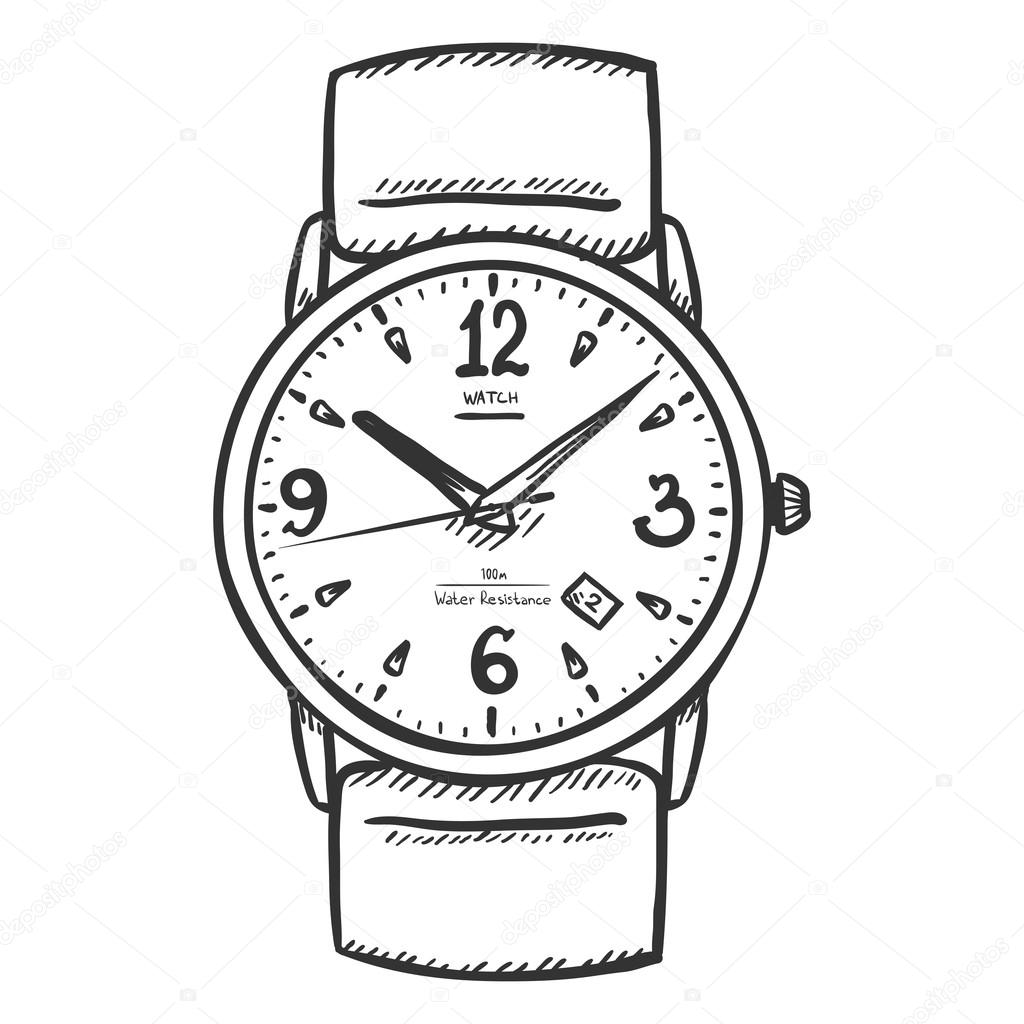 Wrist Watch Sketch Stock Vector by ©nikiteev 120097294