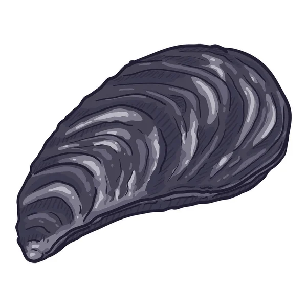 Vector Cartoon Closed Mussel Illustration — Stock Vector