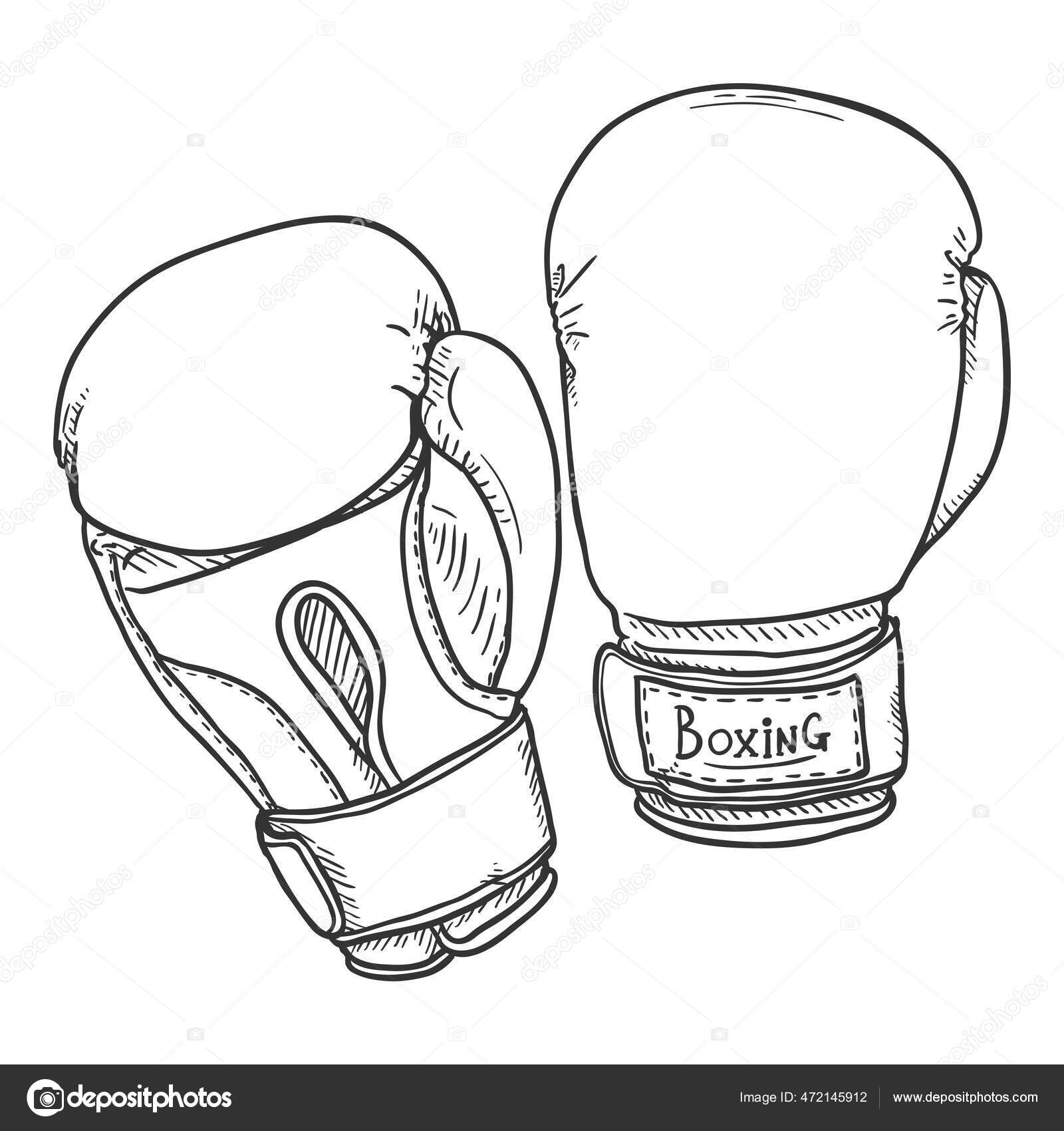 Vector Sketch Pair Boxing Gloves Stock Vector Image by ©nikiteev 472145912