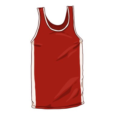 Vektör Çizgi Filmi Kırmızı Boks Tankı Gömleği