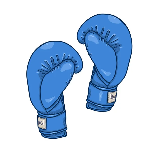 Vector Cartoon Blue Boxing Gloves Illustration — Stock Vector