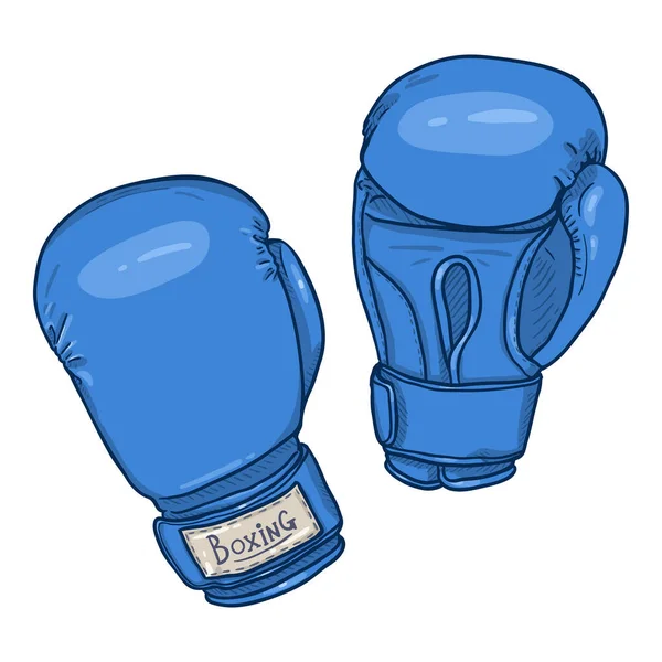 Vector Cartoon Blue Boxing Gloves Illustration — Stock Vector