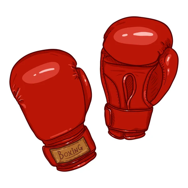 Vector Cartoon Red Boxing Gloves Illustration — 스톡 벡터