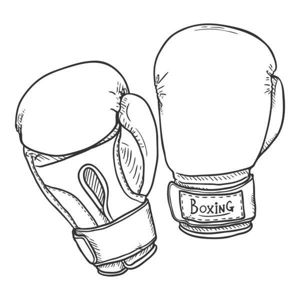 Croquis Vectoriel Paire Gants Boxe — Image vectorielle