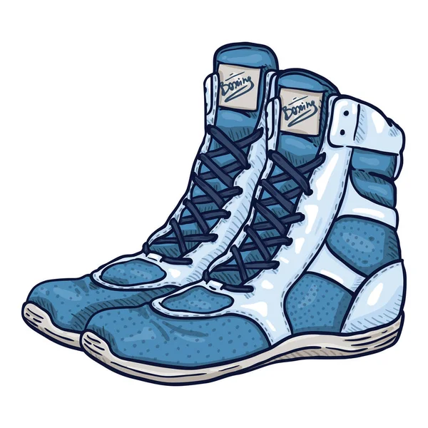 Vetor Desenhos Animados Azul Sapatos Boxe Ilustração — Vetor de Stock