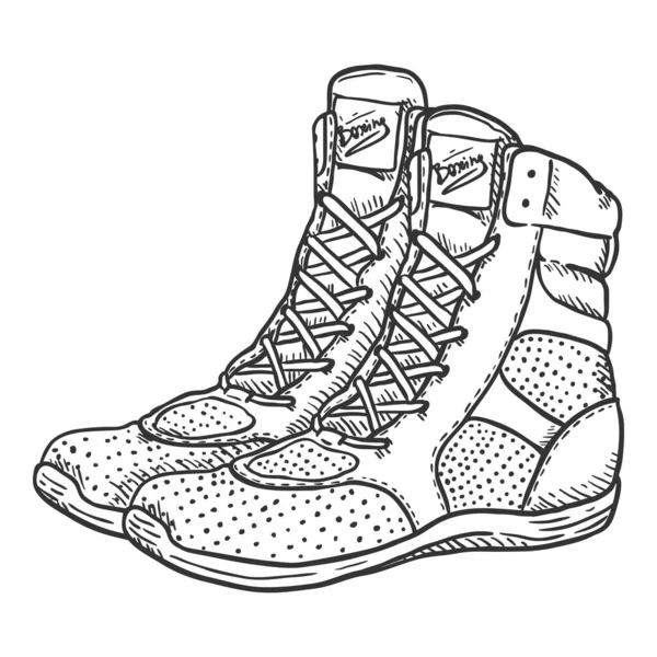 Vetor Mão Desenhada Esboço Sapatos Boxe — Vetor de Stock